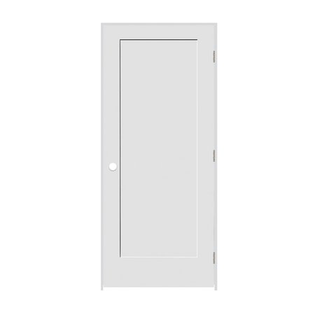 TRIMLITE 24" x 80" x 1-3/8" Primed 1-Panel Interior Shaker 6-9/16" LH Prehung Door with Satin Nickel Hinges 2068pri8401LH156916